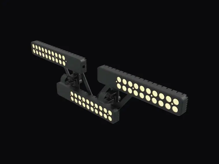 The PLR01 area light with its two LED panels