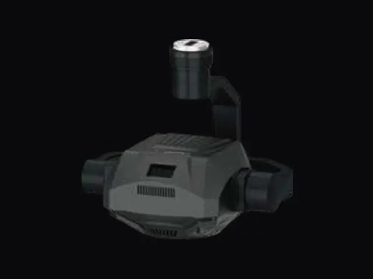 The TQX-S02 oblique mapping camera on its gimbal